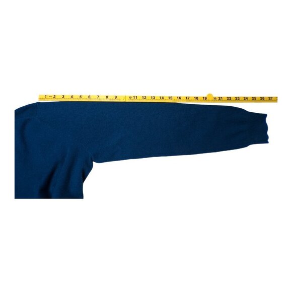 Saks Fifth Avenue Black Label 100% Cashmere V-Neck Sweater Size M Teal #749 - Picture 6 of 9